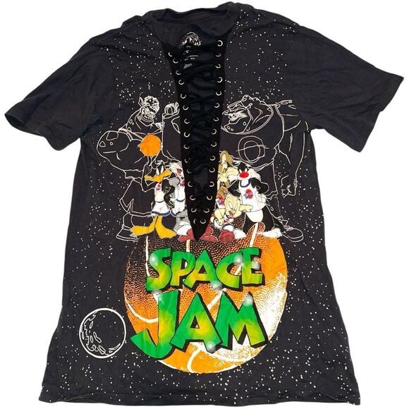 Forever 21 Black Space Jam Graphic Tee - Picture 1 of 2